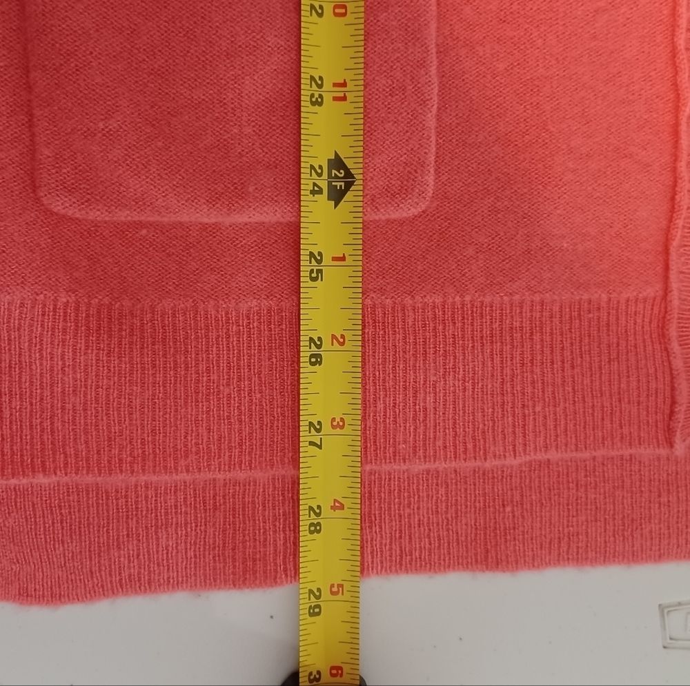 Anthropologie Pilcro 100% Cashmere Old Money Coral Button Down Front Cardigan - Picture 10 of 12